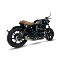 Ixil - OT464SS - para TRIUMPH BONNEVILLE NEWCHURCH - SE 15-16 - SLIP ON (RIGHT MUFFLER) - IRONHEAD CONICAL MATT INOX
