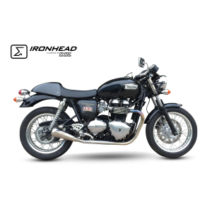 Ixil - OT471SSS - para TRIUMPH THRUXTON 865 04-15 (986ME 986ME2) - SLIP ON (LEFT MUFFLER) - IRONHEAD CONICAL MATT INOX