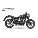 Ixil - OT461SS - para TRIUMPH STREET CUP (DZ01) - SLIP ON (LEFT MUFFLER) - IRONHEAD CONICAL MATT INOX
