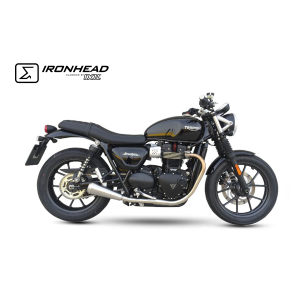 Ixil - OT461SS - para TRIUMPH STREET CUP (DZ01) - SLIP ON (LEFT MUFFLER) - IRONHEAD CONICAL MATT INOX