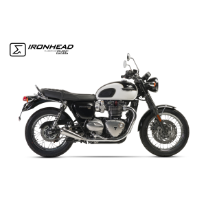 Ixil - OT462SS - para TRIUMPH BONNEVILLE - T120 2016 (DU01) - SLIP ON (RIGHT MUFFLER) - IRONHEAD CONICAL MATT INOX