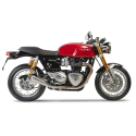 Ixil - OT464SS - para TRIUMPH THRUXTON 1200 - THRUXTON R 16-20 (DE01) - SLIP ON (RIGHT MUFFLER) - IRONHEAD CONICAL MATT INOX