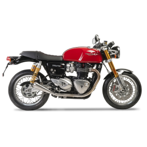 Ixil - OT464SS - para TRIUMPH THRUXTON 1200 - THRUXTON R 16-20 (DE01) - SLIP ON (RIGHT MUFFLER) - IRONHEAD CONICAL MATT INOX