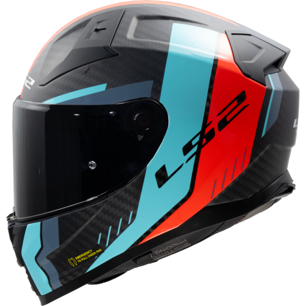 CASCO LS2 FF811 VECTOR II C GRID RED CYAN