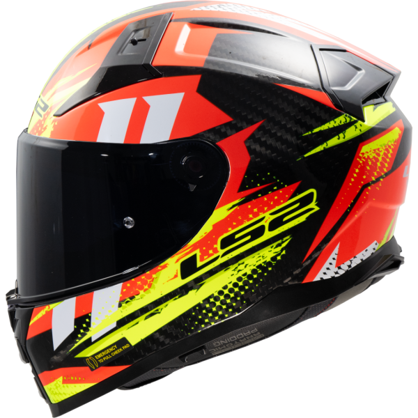 CASCO LS2 FF811 VECTOR II C TANTIC RED HI VIS YELLOW
