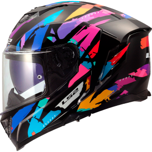 CASCO LS2 FF818 STORM III KAOS BLACK PURPLE BLUE