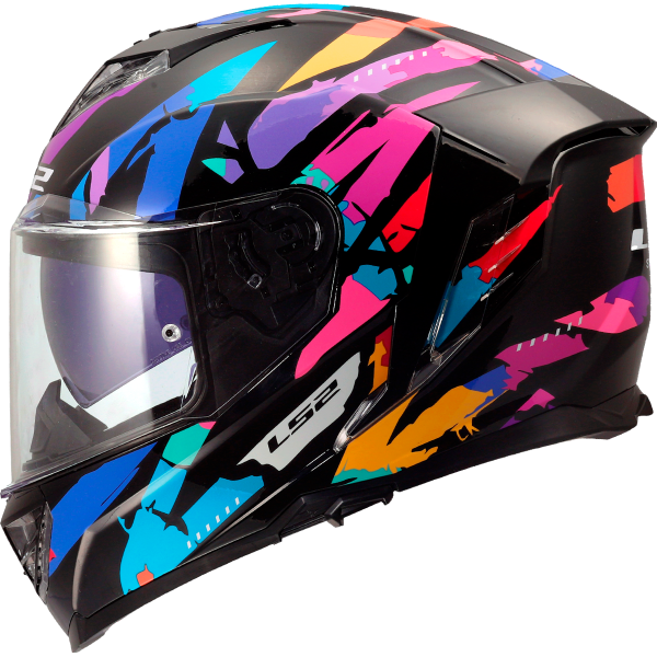 CASCO LS2 FF818 STORM III KAOS BLACK PURPLE BLUE