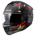CASCO LS2 FF808 STREAM II ANGRY MONKEY MATT BLACK RED