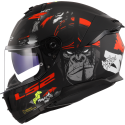 CASCO LS2 FF808 STREAM II ANGRY MONKEY MATT BLACK RED