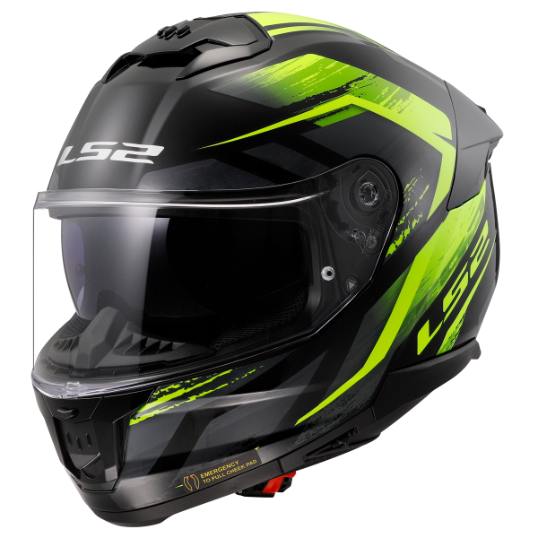 CASCO LS2 FF808 STREAM II FURY BLACK HI VIS YELLOW