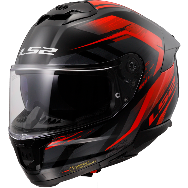 CASCO LS2 FF808 STREAM II FURY BLACK RED