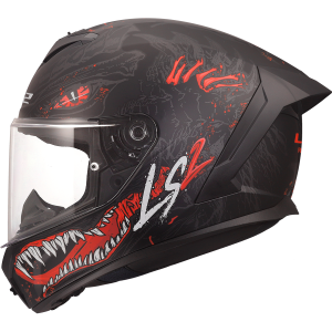 CASCO LS2 FF820 RAPID III KAIJU II BLACK RED WHITE