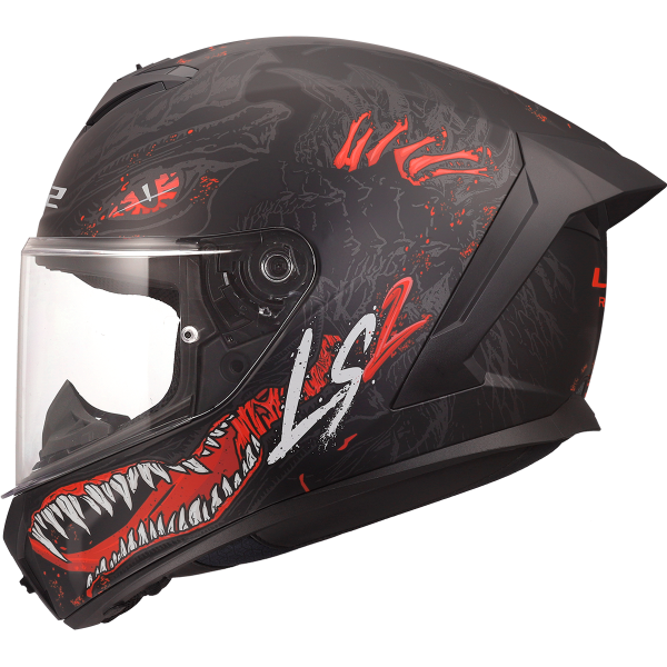 CASCO LS2 FF820 RAPID III KAIJU II BLACK RED WHITE