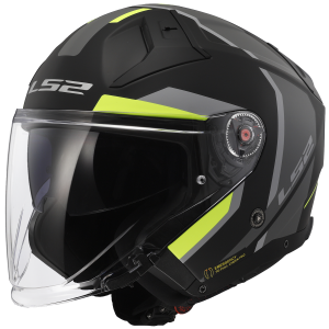 CASCO LS2 OF603 INFINITY II FOCUS MATT BLACK HI VIS YELLOW