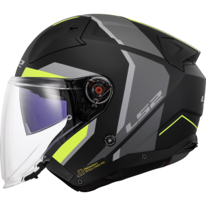 CASCO LS2 OF603 INFINITY II FOCUS MATT BLACK HI VIS YELLOW
