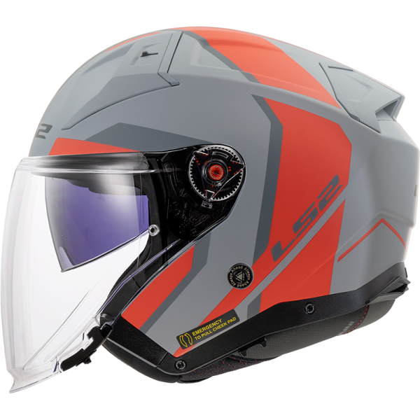 CASCO LS2 OF603 INFINITY II FOCUS GREY RED