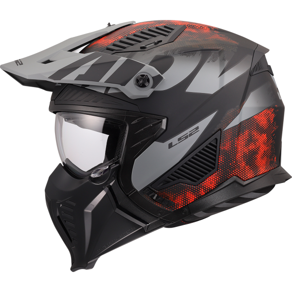 CASCO LS2 OF606 DRIFTER GAS GREY RED