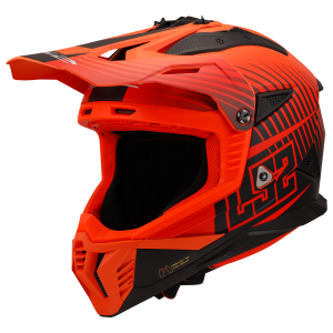CASCO LS2 MX708 FAST II DUCK MATT HI VIS ORANGE RED
