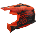 CASCO LS2 MX708 FAST II DUCK MATT HI VIS ORANGE RED