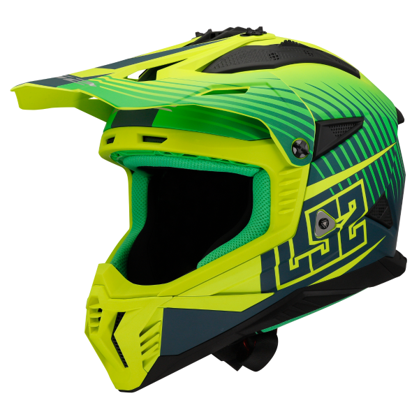 CASCO LS2 MX708 FAST II DUCK MATT HI VIS GREEN HI VIS YELL
