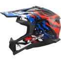 CASCO LS2 MX708 FAST II GROTESK WHITE BLUE RED