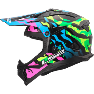 CASCO LS2 MX708 FAST II GROTESK BLUE PINK GREEN
