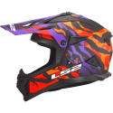 CASCO LS2 MX708 FAST II GROTESK PURPLE ORANGE