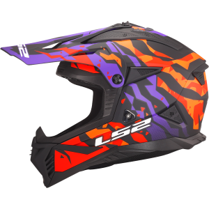 CASCO LS2 MX708 FAST II GROTESK PURPLE ORANGE