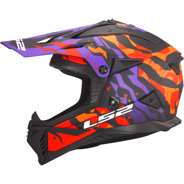 CASCO LS2 MX708 FAST II GROTESK PURPLE ORANGE