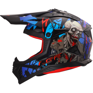 CASCO LS2 MX708 FAST II ZOMBIE II BLACK RED BLUE