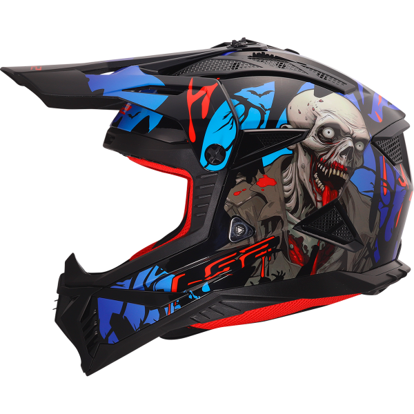 CASCO LS2 MX708 FAST II ZOMBIE II BLACK RED BLUE