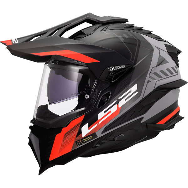 CASCO LS2 MX701 EXPLORER HEXA BLACK RED GREY
