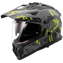 CASCO LS2 MX702 PIONEER II CRAZY MATT BLACK HI VIS YELLOW