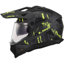 CASCO LS2 MX702 PIONEER II CRAZY MATT BLACK HI VIS YELLOW