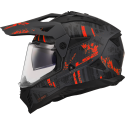 CASCO LS2 MX702 PIONEER II CRAZY BLACK RED MATT BLACK RED