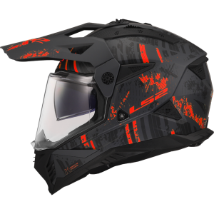 CASCO LS2 MX702 PIONEER II CRAZY BLACK RED MATT BLACK RED