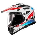CASCO LS2 MX702 PIONEER II NAMIB WHITE BLUE RED