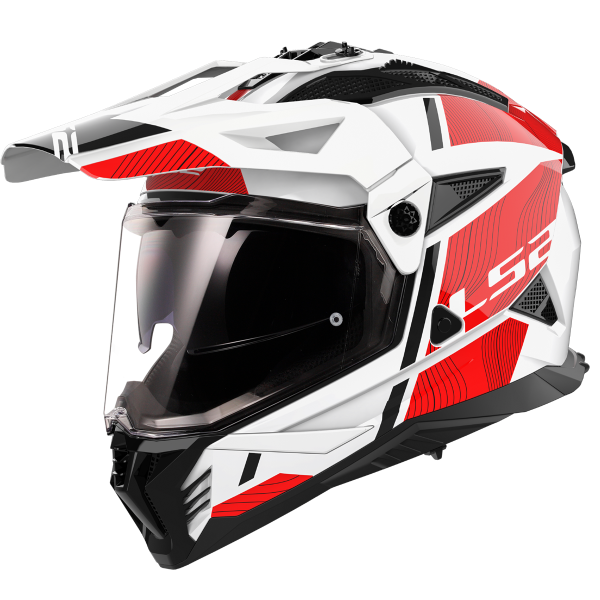 CASCO LS2 MX702 PIONEER II HILL WHITE RED