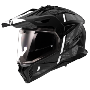 CASCO LS2 MX702 PIONEER II HILL MATT BLACK WHITE