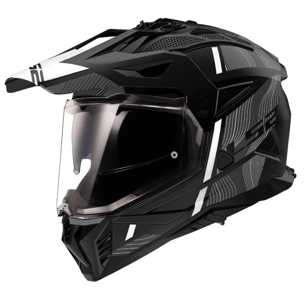 CASCO LS2 MX702 PIONEER II HILL MATT BLACK WHITE