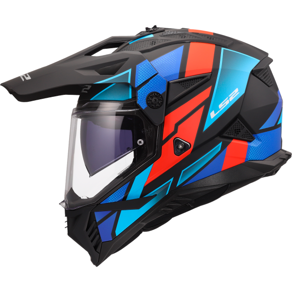 CASCO LS2 MX702 PIONEER II BLOCK BLACK RED BLUE