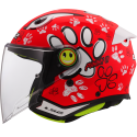 CASCO LS2 OF622 FUNNY II PAWS RED