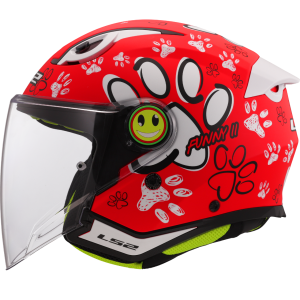 CASCO LS2 OF622 FUNNY II PAWS RED