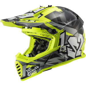 CASCO LS2 MX437 FAST II MINI CRUSHER BLACK YELLOW