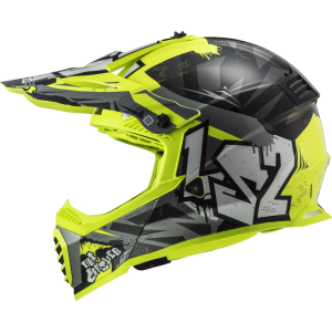CASCO LS2 MX437 FAST II MINI CRUSHER BLACK YELLOW