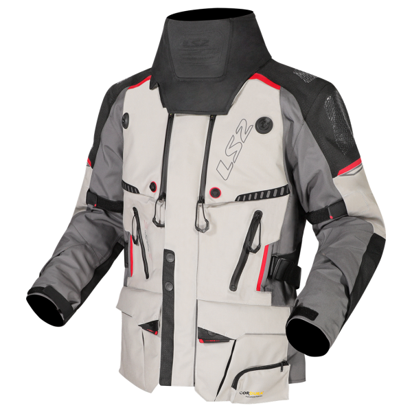 CHAQUETA LS2 APOLLO GREY BLACK RED