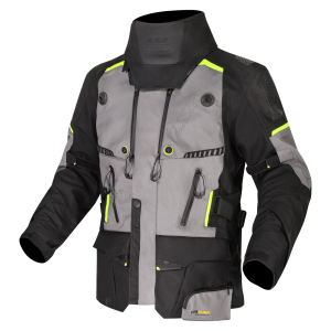 CHAQUETA LS2 APOLLO BLACK DARK GREY HI VIS YELLOW