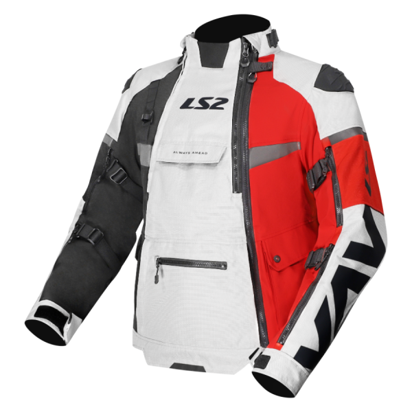 CHAQUETA LS2 X-MASTER BLACK GREY RED