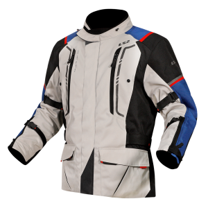 CHAQUETA LS2 NARVIK BLUE BLACK GREY RED
