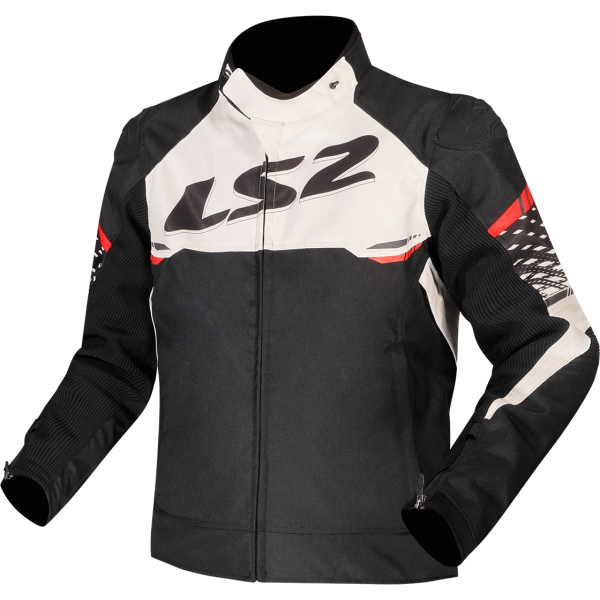 CHAQUETA LS2 APEX BLACK WHITE RED